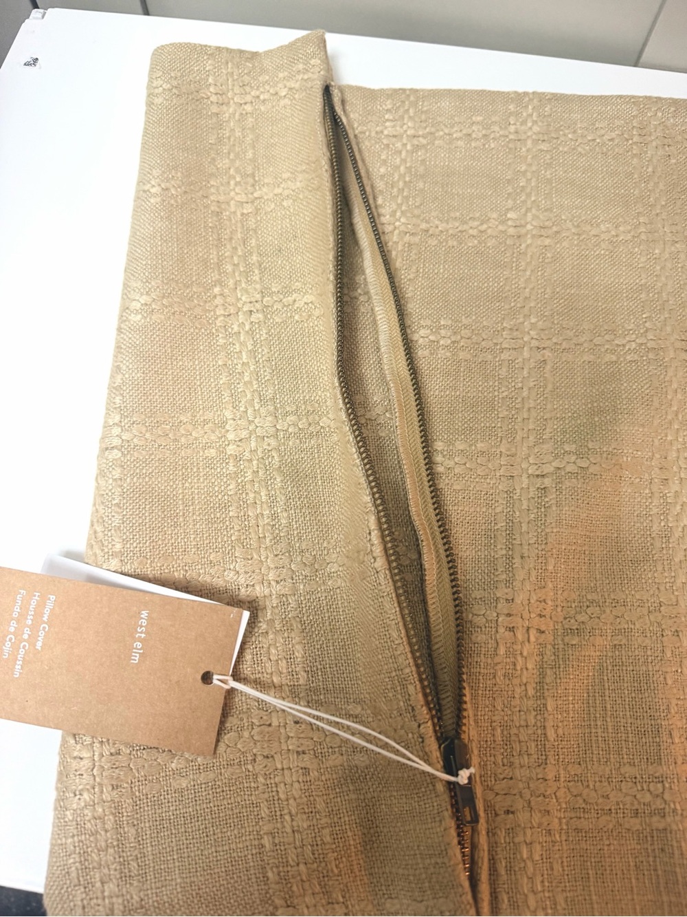 West Elm Caramel Throw Pillow Case NWT 20x20”